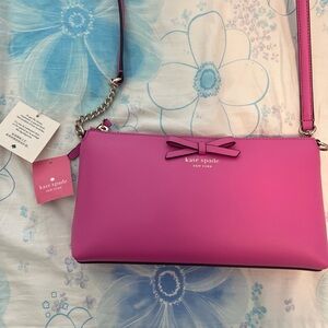 Brand New Kate Spade Fuchsia Crossbody Bag with Bow Accent